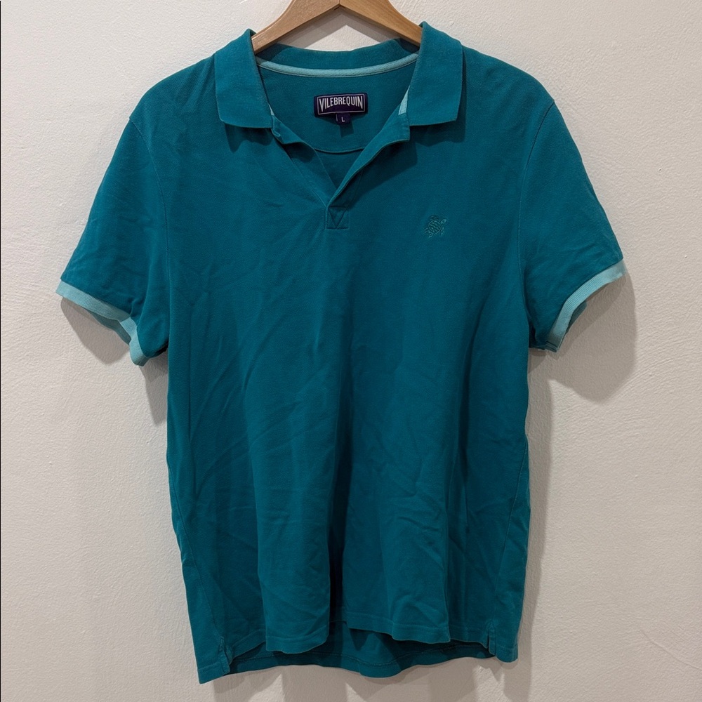 Vilebrequin Large Men's Aqua Polo Shirt